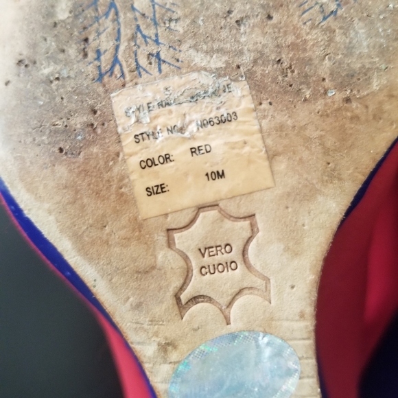 NASCAR Red High Heels with Blue Straps - Picture 6 of 6